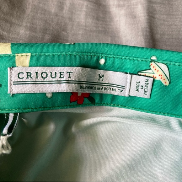 Criquet Golf Polo Shirt Mens M Green Augusta Print Floral Geometric Activewear - Picture 5 of 12